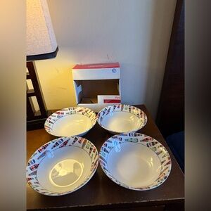 Set of 4 Coca Cola "Flavor Blast" Gibson Coke Tab Fanta Sprite Cereal Soup Bowls